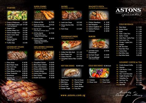 Astons Menu .